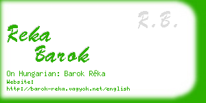 reka barok business card