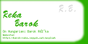reka barok business card